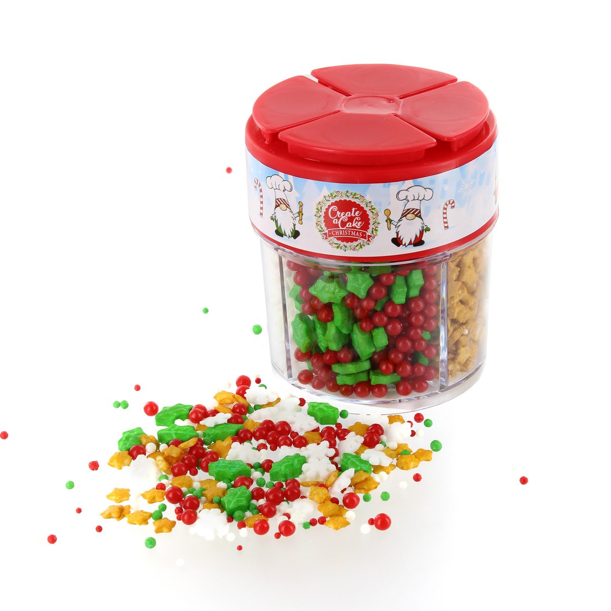 Christmas Edible Cake or Cupcake Sprinkles Assorted