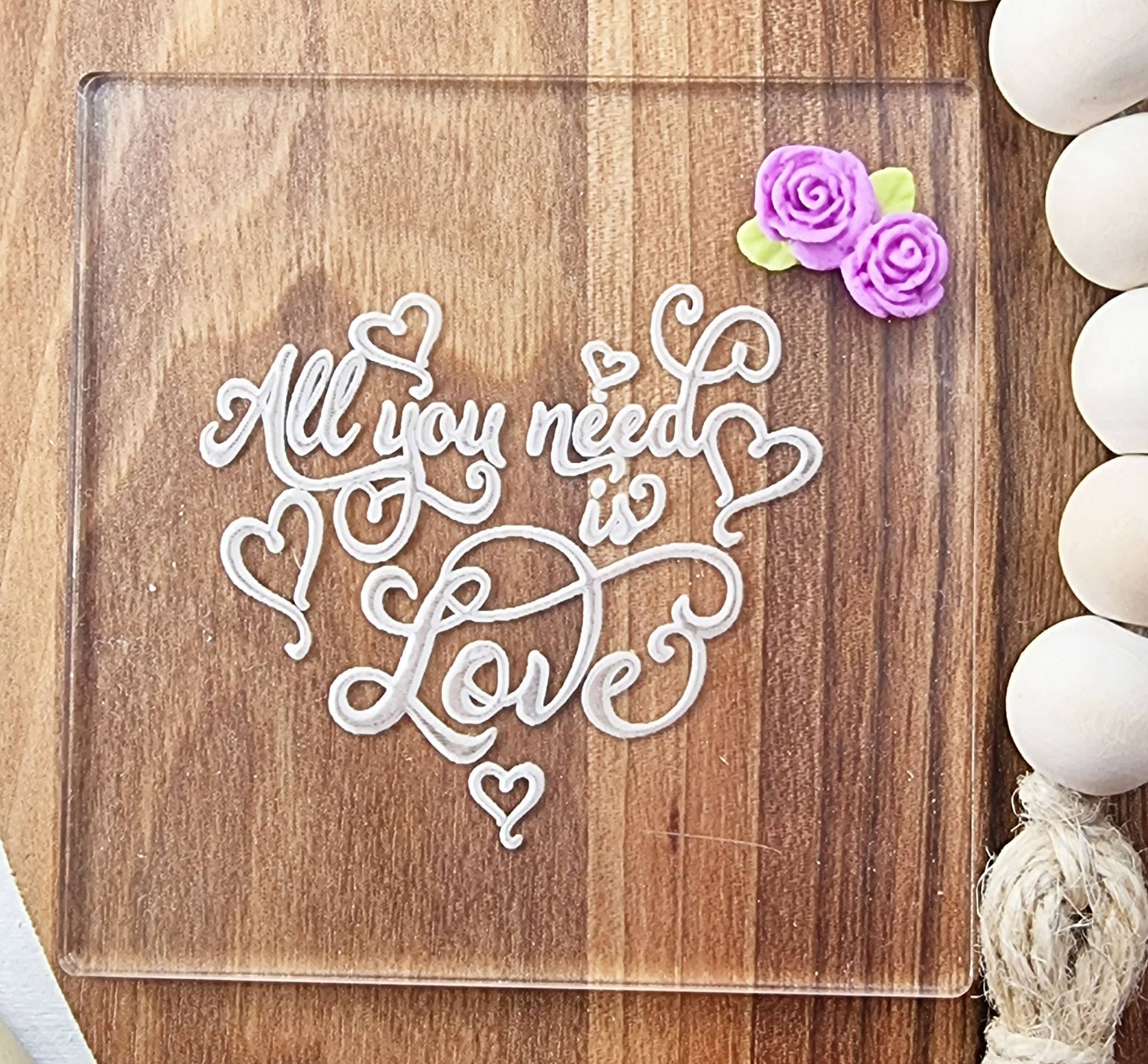 Make & Fun All you need is Love Wedding / Valentines Fondant Embosser, Cookie Debosser