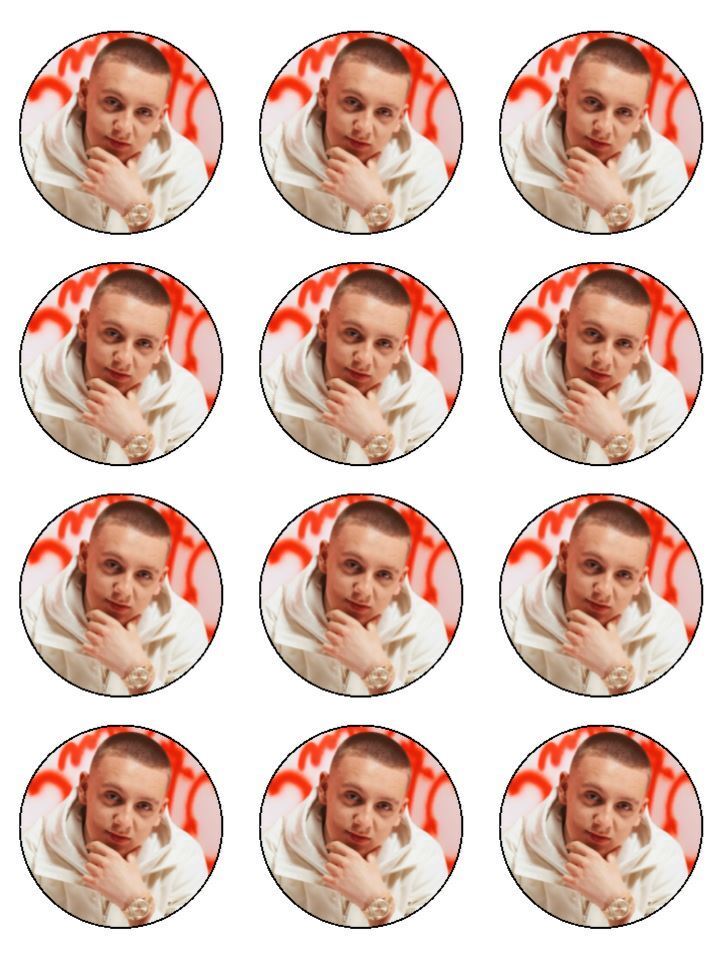 aitch music rapper singer artist Edible Printed Cupcake Toppers Icing Sheet of 12 Toppers