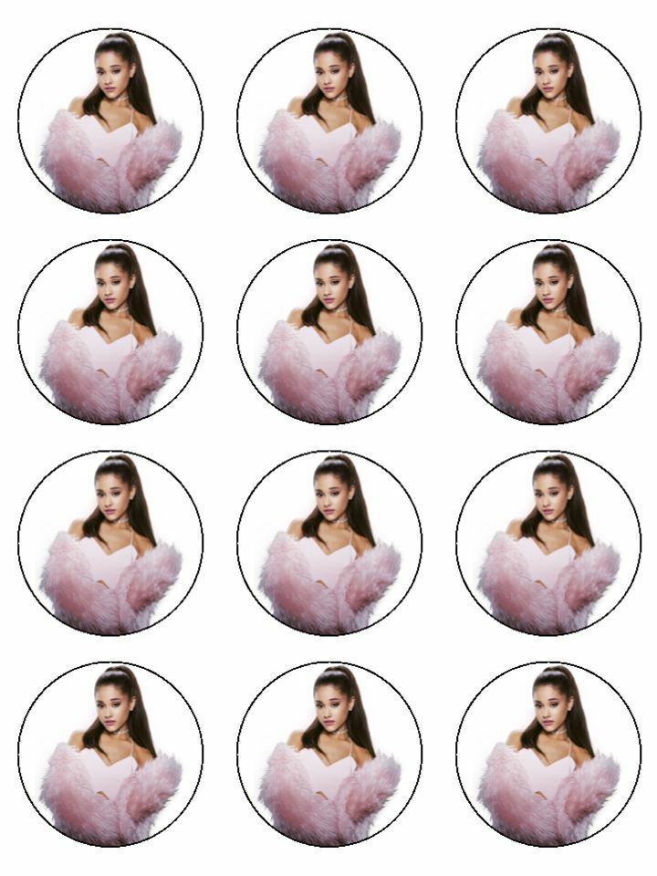 Ariana Grande singer birthday edible printed Cupcake Toppers Icing Sheet of 12 Toppers