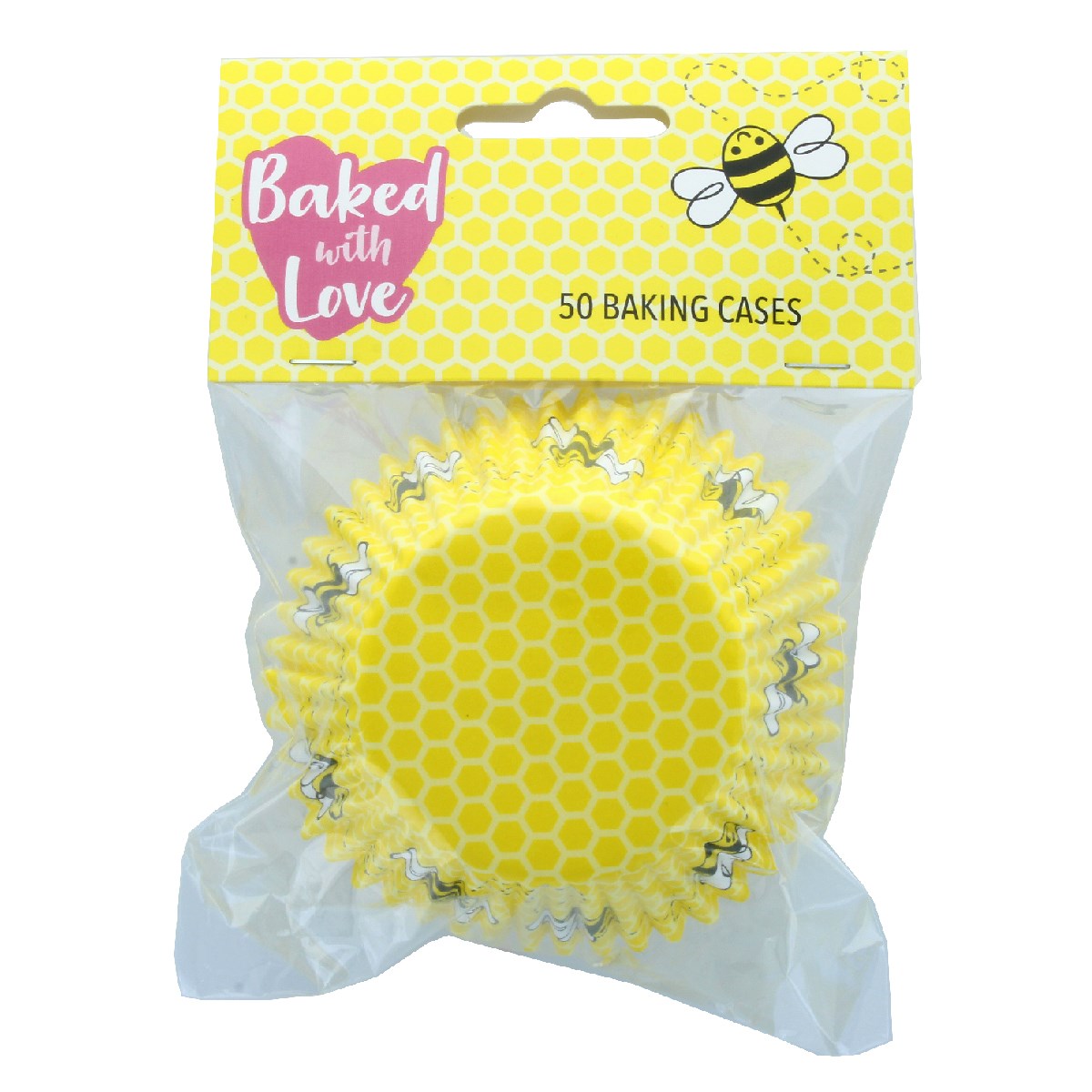 Honeycomb & Bee Pattern Cupcake Baking Cases Pack of 50 