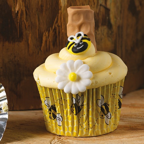 Honeycomb & Bee Pattern Cupcake Baking Cases Pack of 50