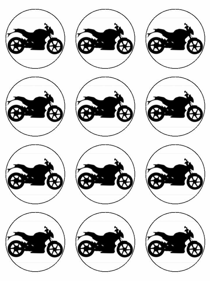 motorbike bikes jumps edible printed Cupcake Toppers Icing Sheet of 12 Toppers