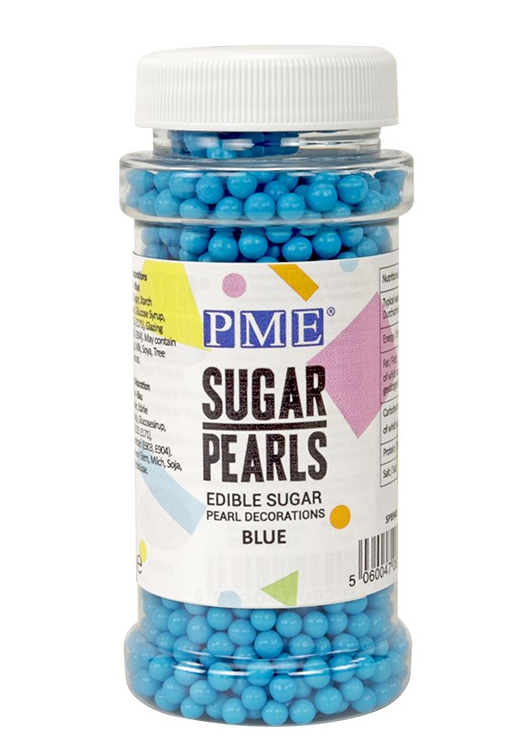 PME Blue - 4mm edible Sugar Pearls Dragees Sprinkles 100g