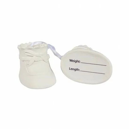 Hard Sugar Cake Topper - Baby Booties White perfect for a new baby or a baby showerHard Sugar Cake Topper - Baby Booties White perfect for a new baby or a baby shower