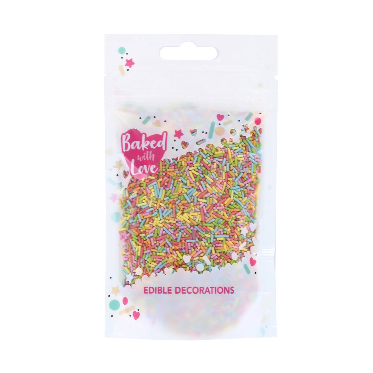 Edible Assorted Cake Sprinkles - Rainbow Sprinkles - 75grams