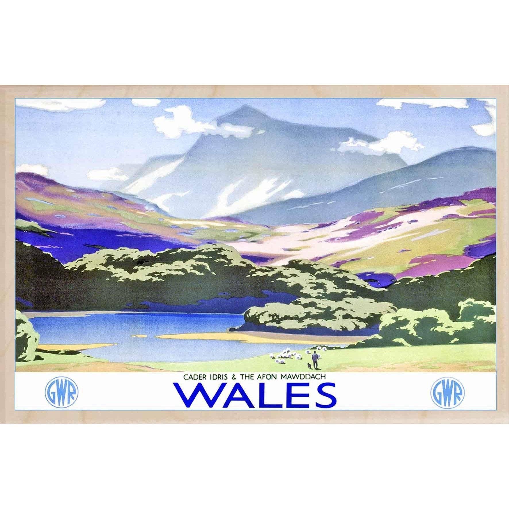 Cader Idris and the Afon Mawddach Wales Sustainable Wood Wooden Postcard