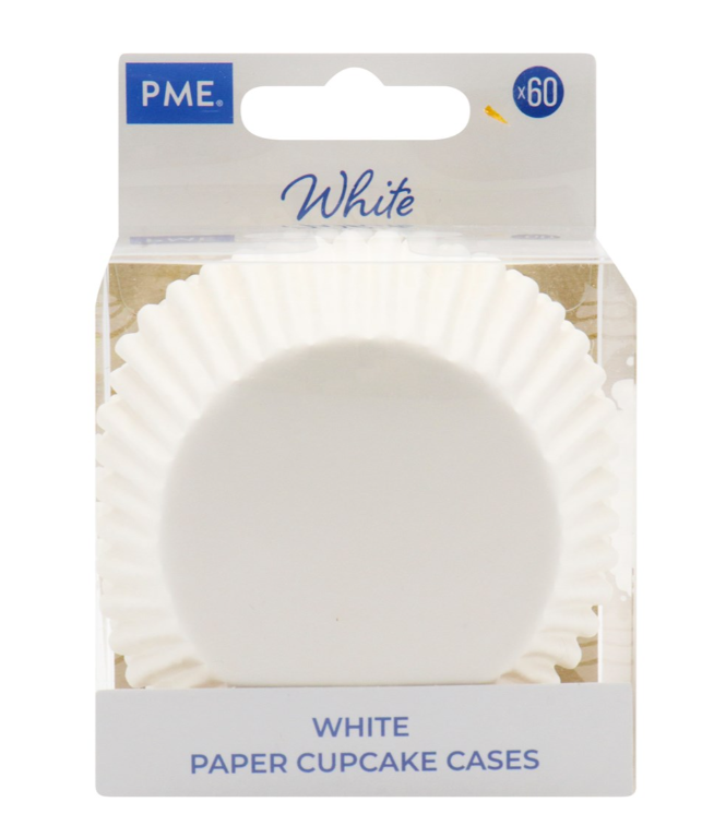 PME Pack of 60 White Paper Cupcake Baking Cases