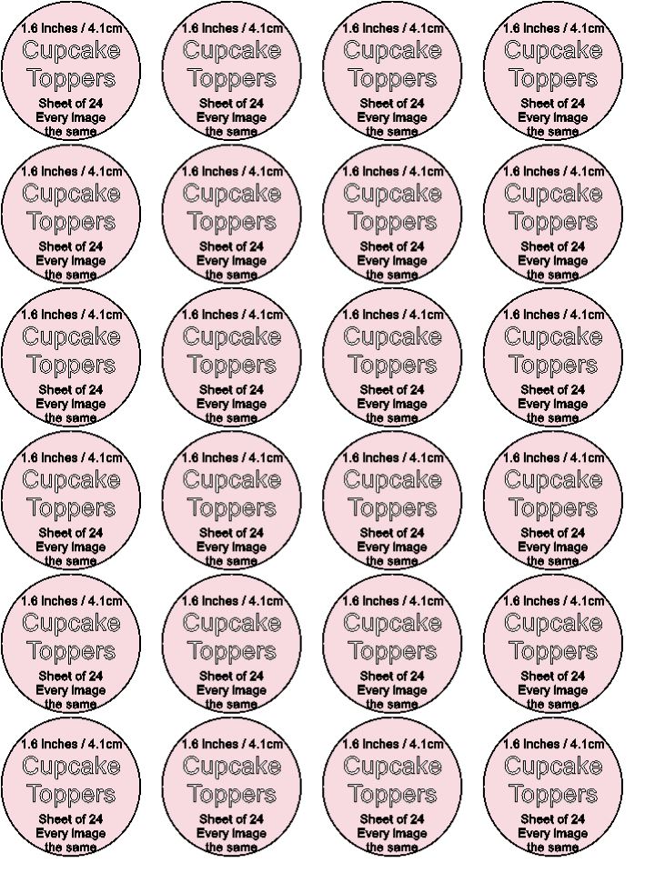 Your own Image Personalised Edible Printed Cupcake Toppers Icing Sheet of 24 ( 1 image )