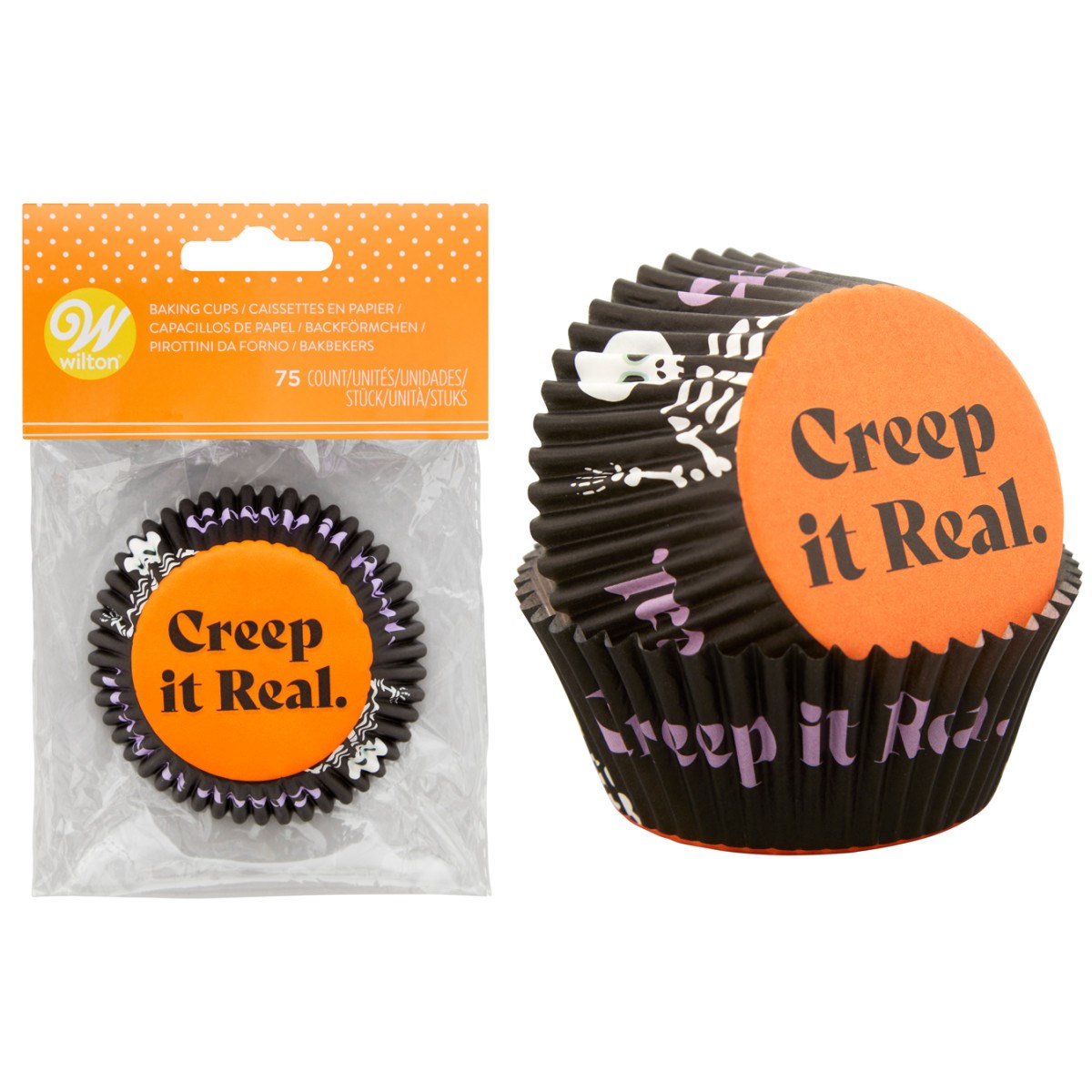 Wilton Standard Cupcake Baking Cases - Creep it Real - Pack of 75