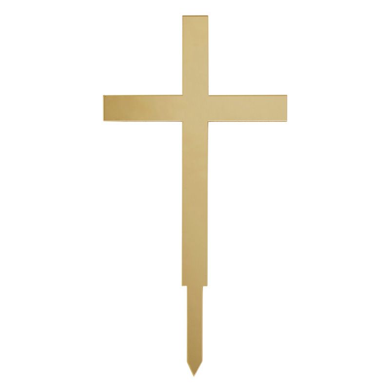Gold Acrylic Religious Cross Cake Topper
