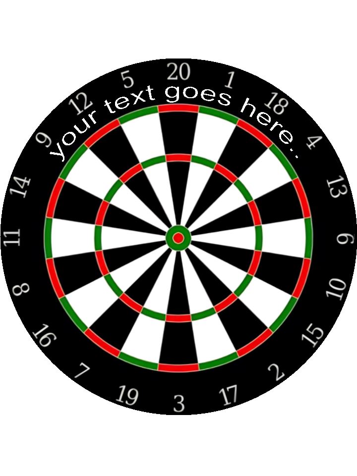 Dart Board Darts Personalised Edible Printed Cake Topper Round Icing Sheet