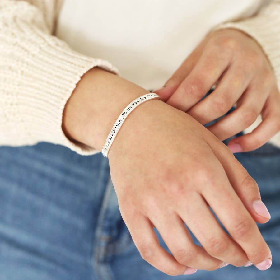 Adjustable Meaningful Bangle Mum Silver