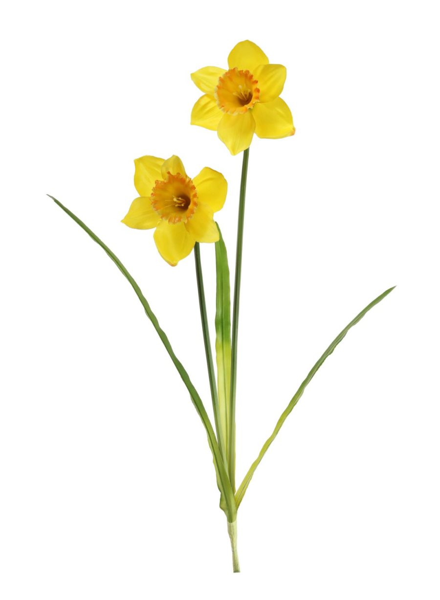 Artificial Daffodil Double Headed Decorative Stem