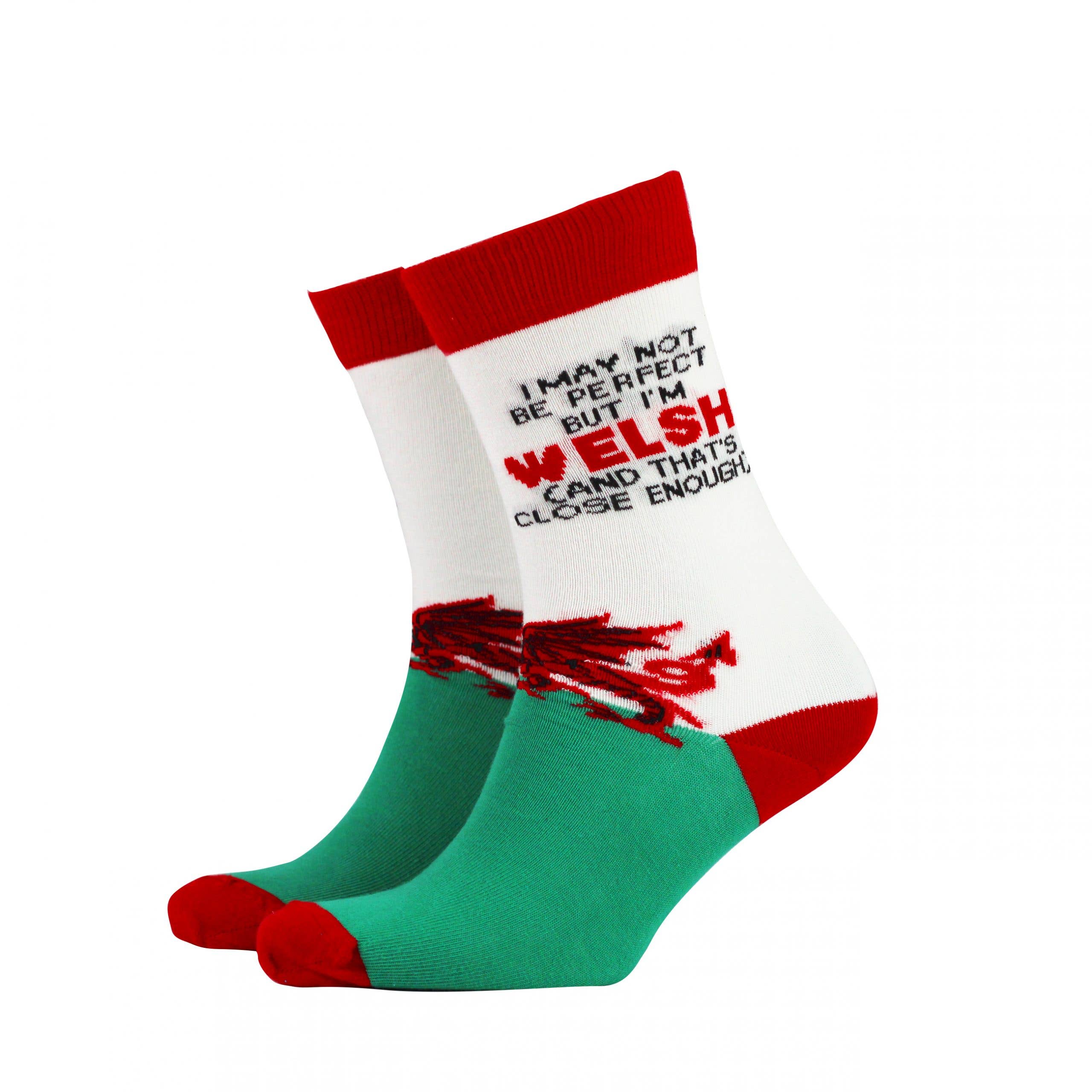 I May not be Perfect But I'm Welsh - Men's Welsh Bamboo Socks - UK 8 - 11