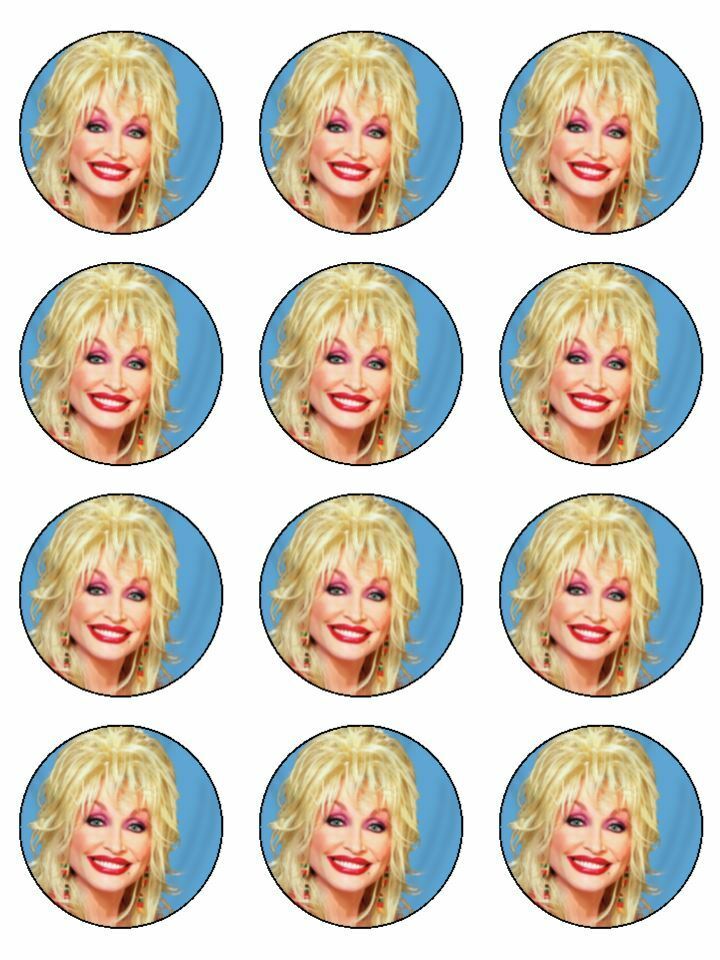 Dolly parton singer country artist edible printed Cupcake Toppers Icing Sheet of 12 Toppers