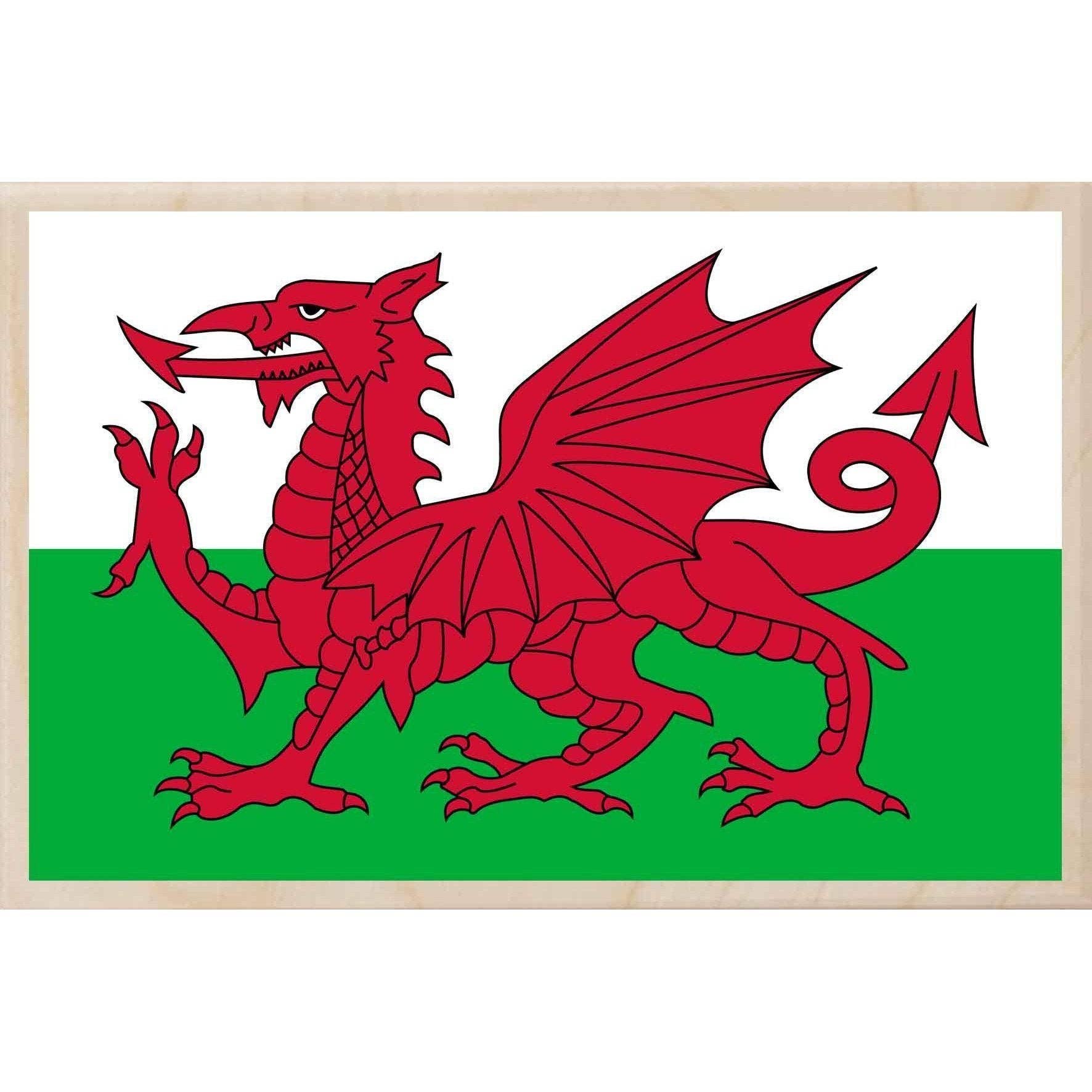 Wales Welsh Dragon Sustainable Wood Wooden Postcard