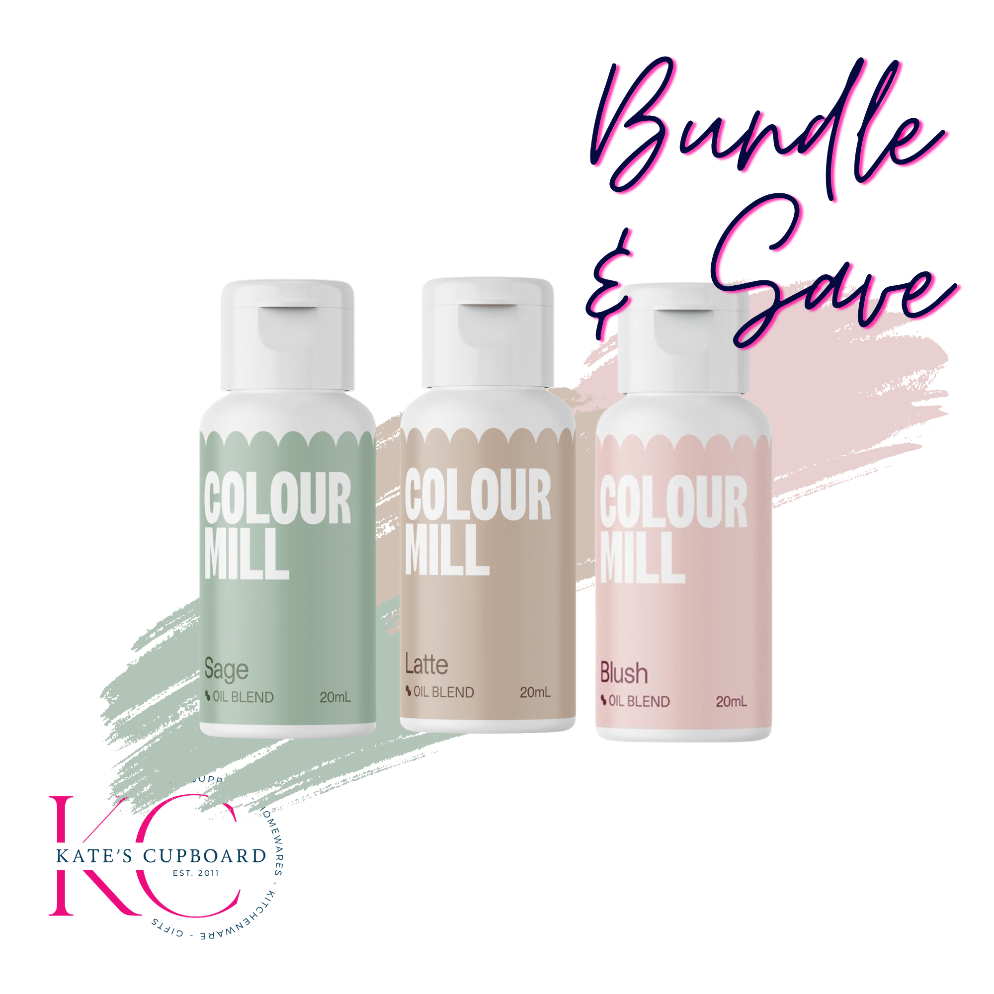 Tranquil Tones Trio Colour Mill Oil Based Food Colouring Bundle