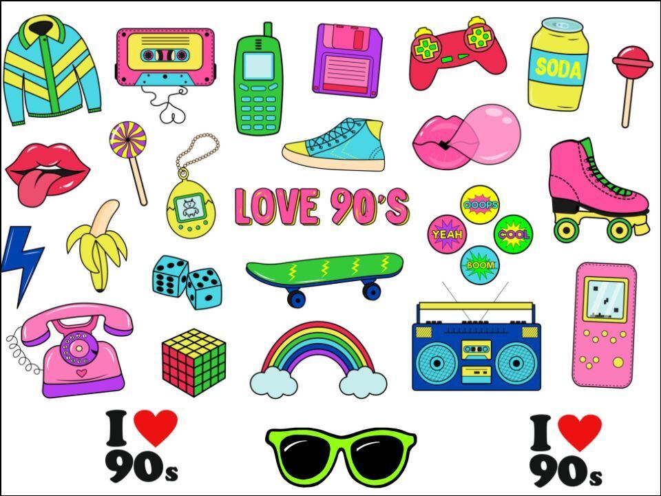 The 90s retro i love the 90s Edible Printed Cake Decor Topper Icing Sheet Toppers Decoration