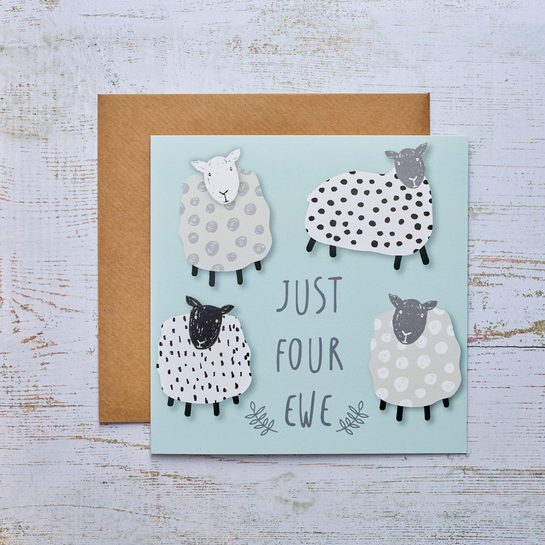Just for Ewe Sheep Themed Greeting Card & Envelope