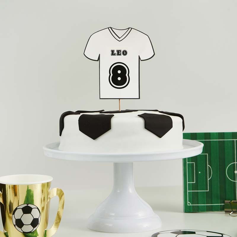 Football Shirt cake Topper Kit - Personalise with Name and Age - Stickers Included