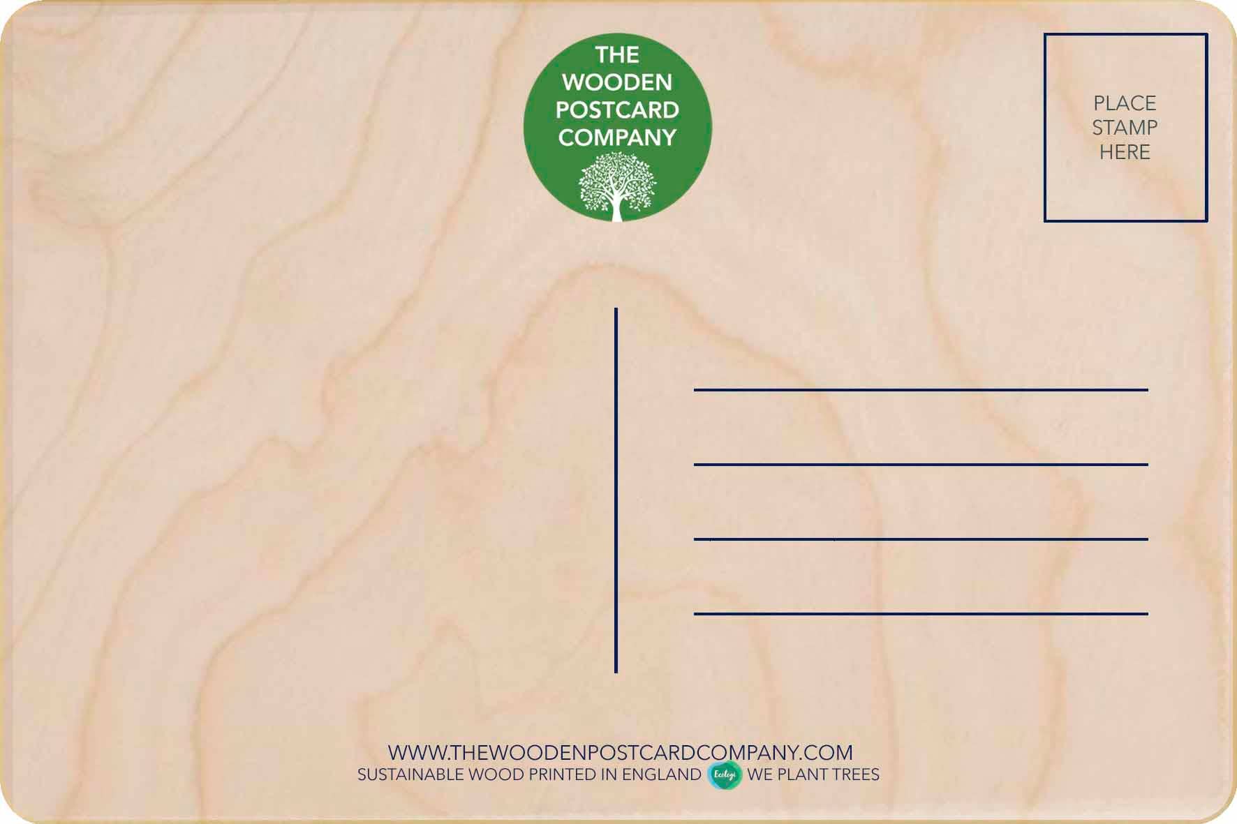 Wales Cymru Sustainable Wood Wooden Postcard