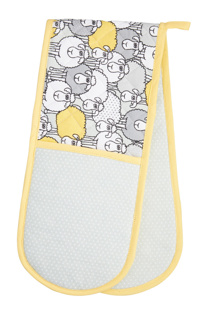 KitchenCraft Yellow Sheep Double Oven Gloves: Quirky and Practical Kitchen Essential