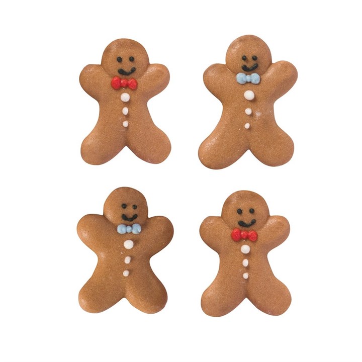 Gingerbread Men Edible Cake or Cupcake Sugar Piping Decorations