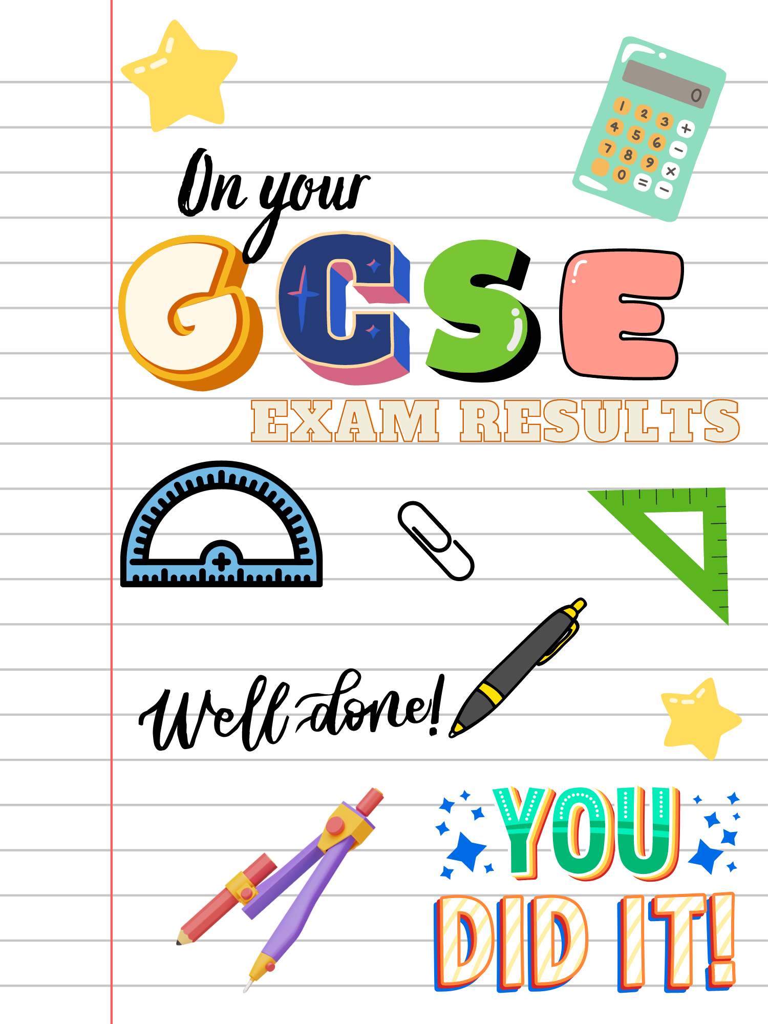 GCSE Exam Results Edible Printed Cake Topper Icing Sheet Rectangle / Oblong