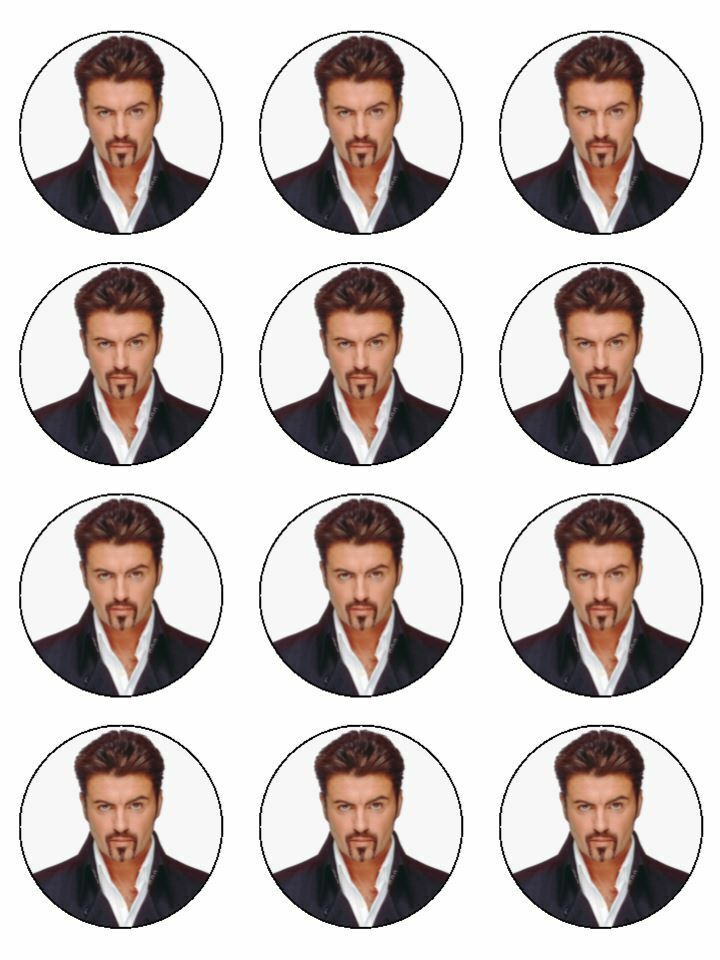 George michael singers artist edible printed Cupcake Toppers Icing Sheet of 12 Toppers