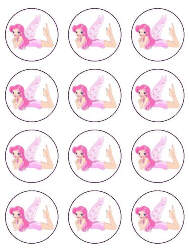 Fairies Fairy magical edible  printed Cupcake Toppers Icing Sheet of 12 Toppers