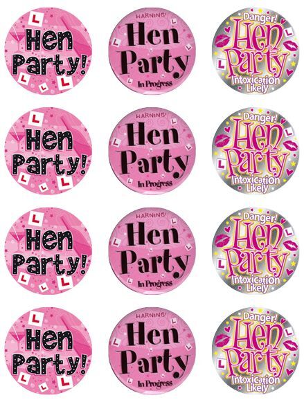 Hen Night  edible  printed Cupcake Toppers Icing Sheet of 12 Toppers