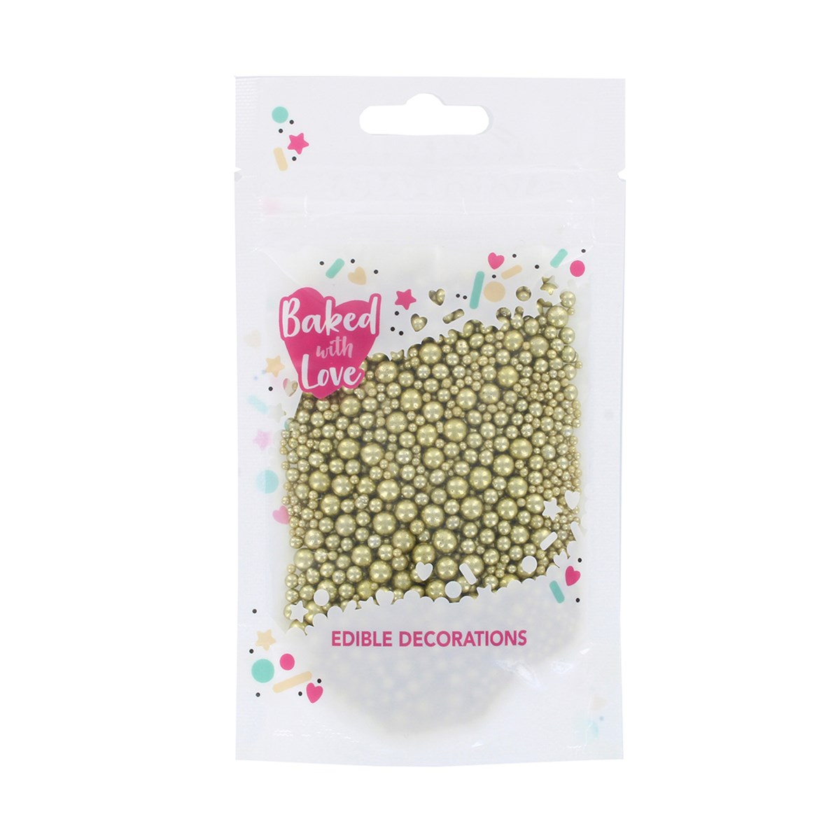 Edible Silver Balls Assorted Cake Sprinkles - Gold