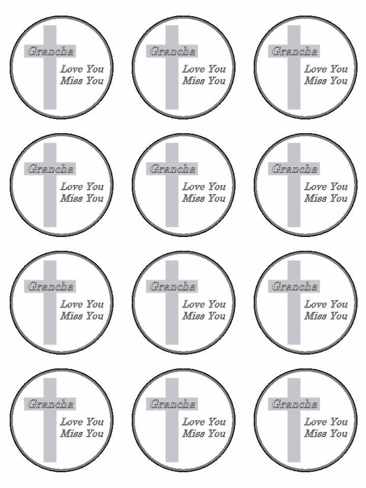 Grancha Love Miss You Memorial funeral edible printed Cupcake Toppers Icing Sheet of 12 Toppers