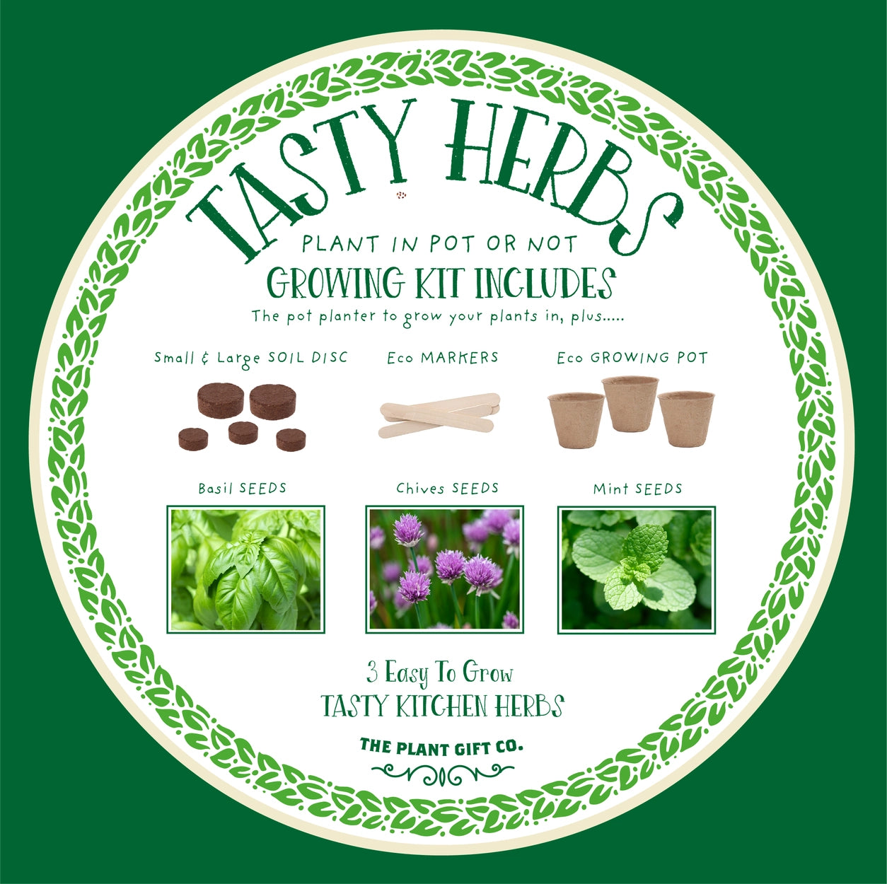 Tasty Herbs Grow Your Own Herbs Tin Kit Gardening Gift