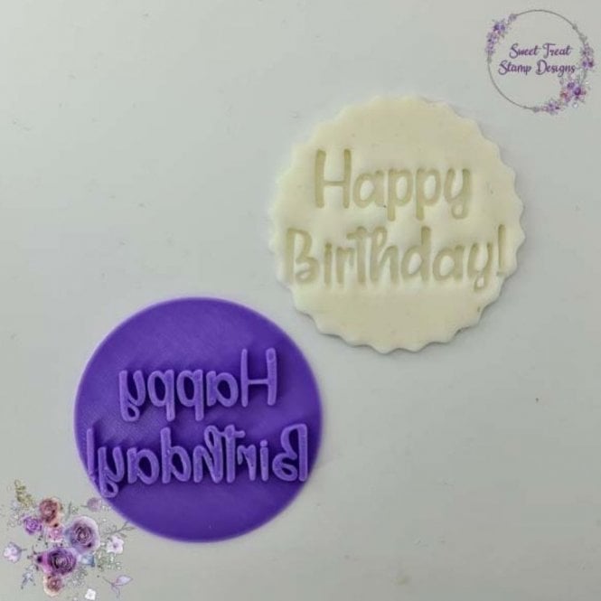Sweet Treat Stamps Happy Birthday Cupcake & Cookie Embossing Fondant Stamp
