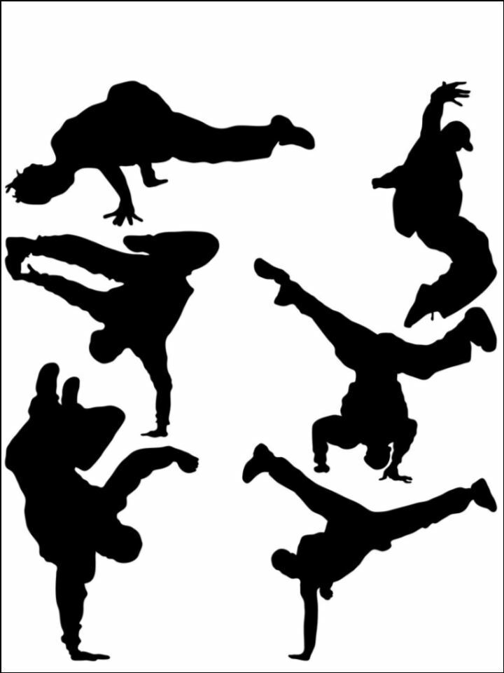 hip hop dance dancing silhouettes Edible Printed Cake Decor Topper Icing Sheet Toppers Decoration