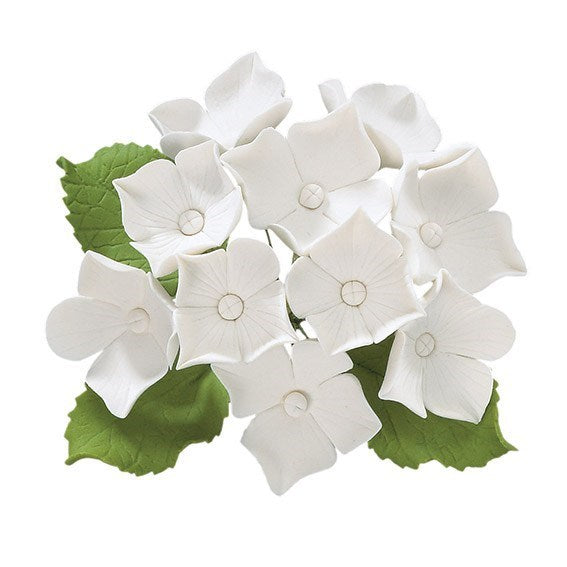 Gum Paste Floral Flower cake Topper Spray Hydrangea Bunch White