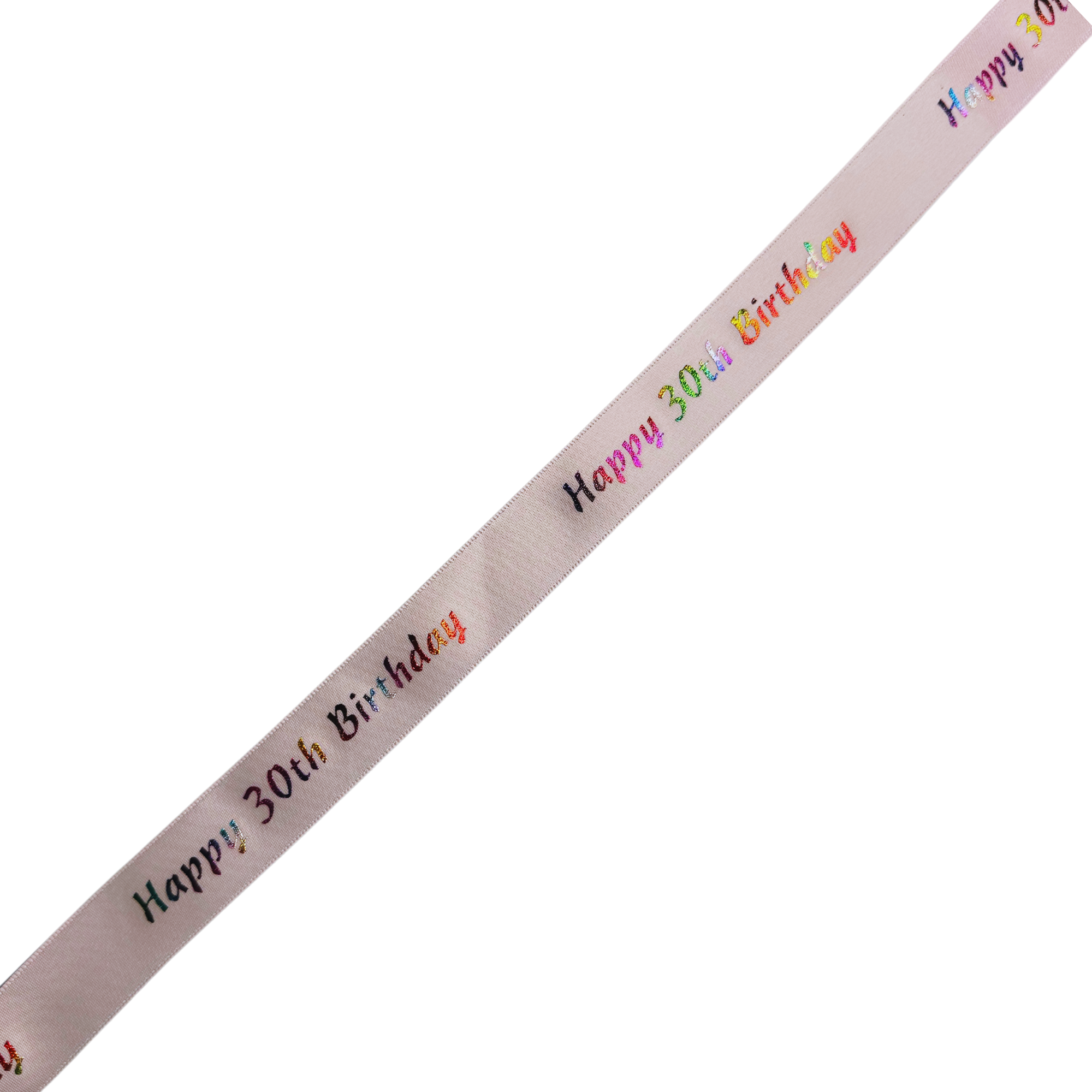 Happy 30th Birthday Multi Coloured 23mm Ribbon