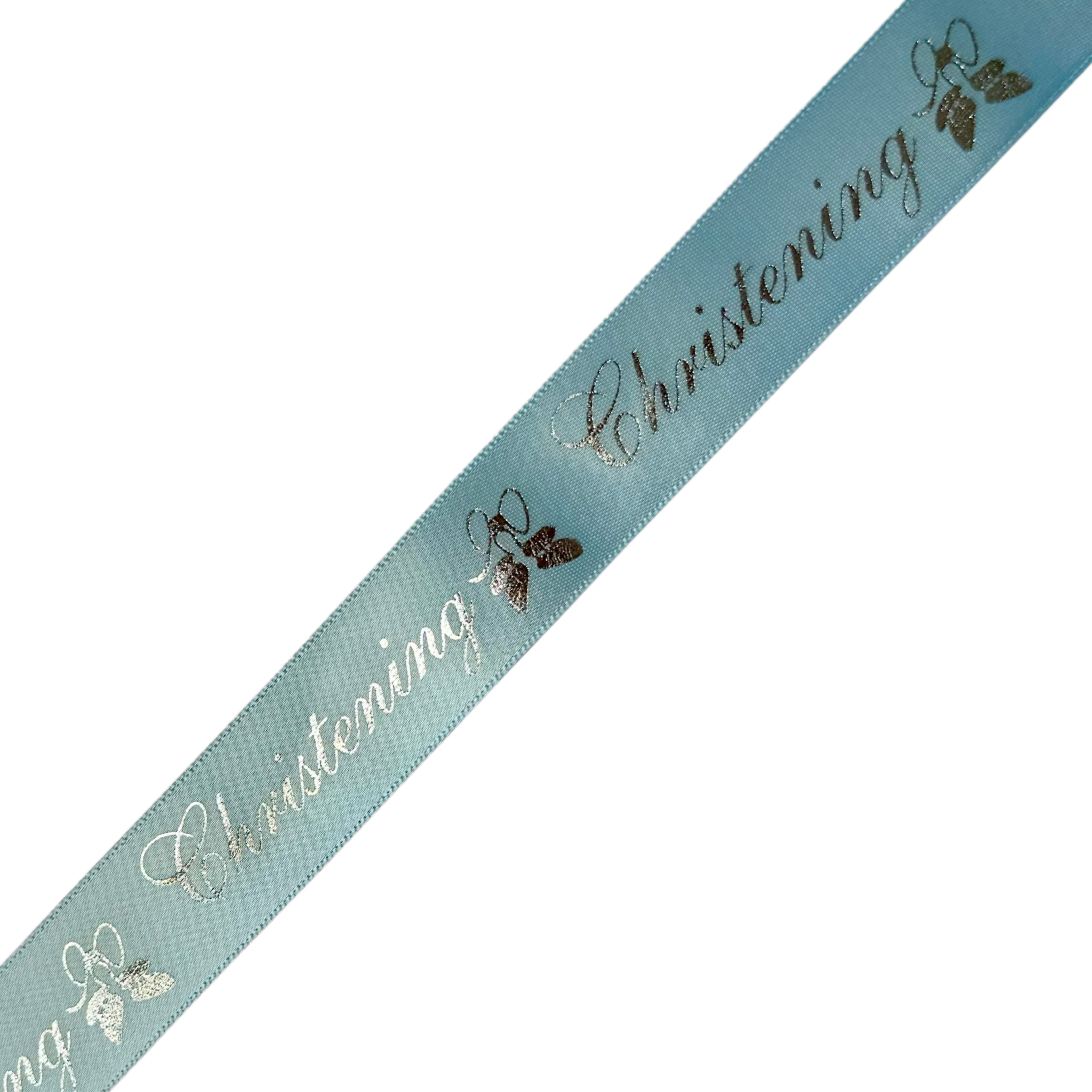 Christening & Silver Blue 20mm Ribbon
