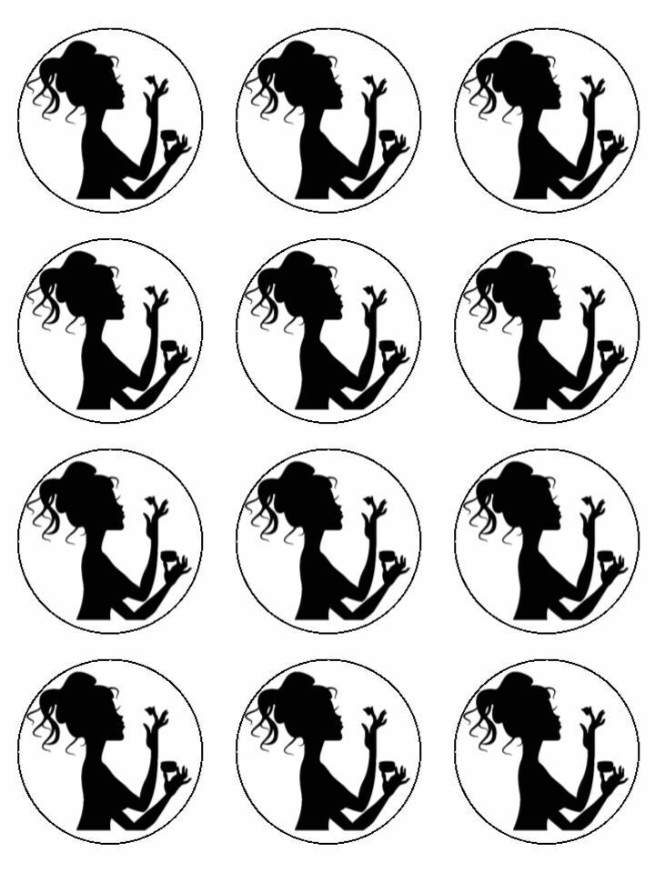 make up artist make up edible printed Cupcake Toppers Icing Sheet of 12 Toppers