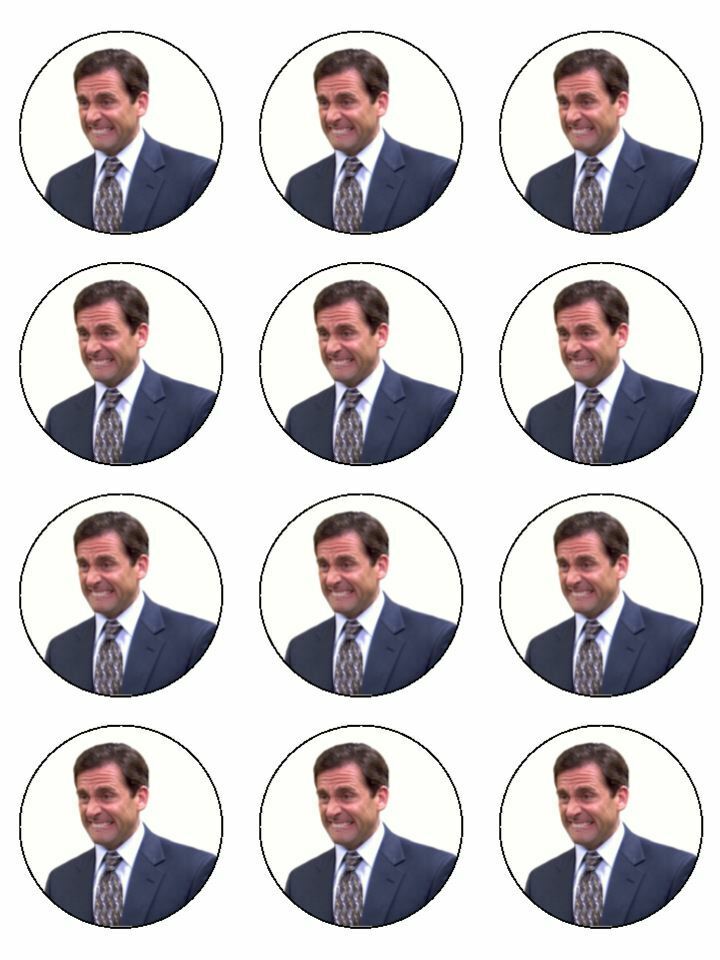 michael scott comedy edible printed Cupcake Toppers Icing Sheet of 12 Toppers