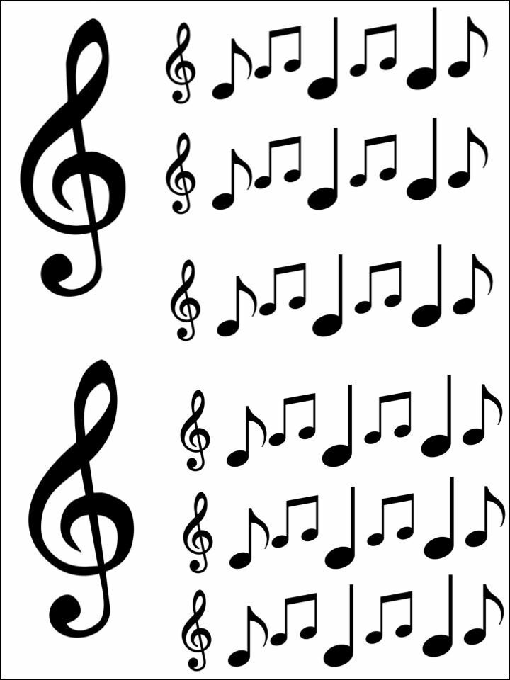 Music Notes Treble Clef Musical Edible Printed Cake Decor Topper Icing Sheet Toppers Decoration