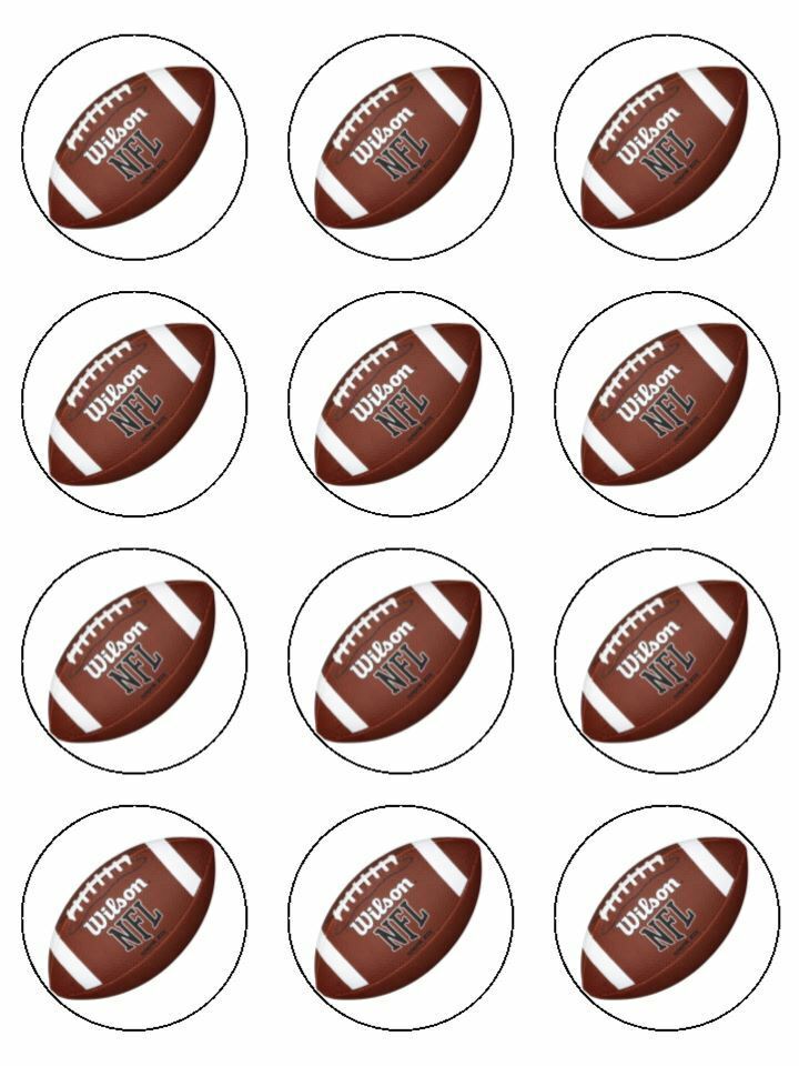 American football game sport hobby edible printed Cupcake Toppers Icing Sheet of 12 Toppers