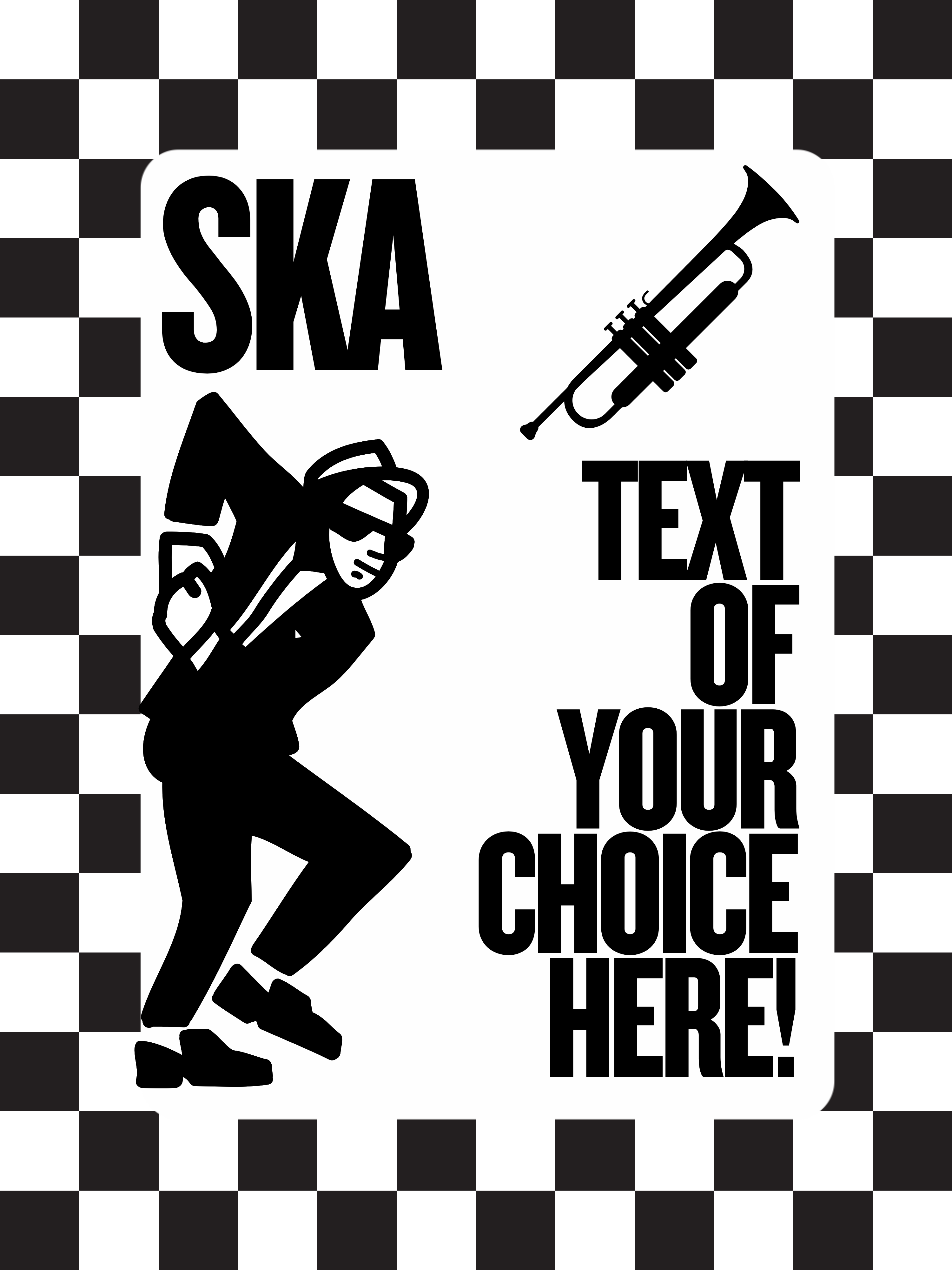 Ska Music Theme Band Genre Personalised Edible Printed Cake Topper Icing Sheet Rectangle / Oblong