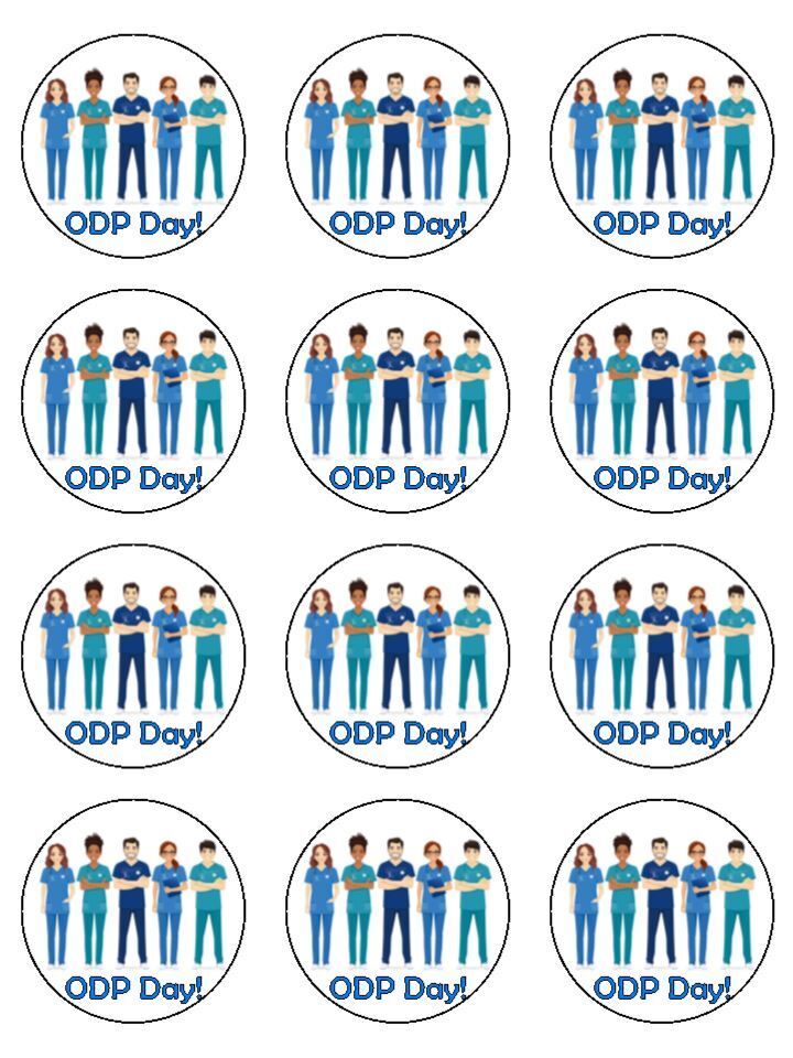 ODP Day nurses doctors health Edible Printed Cupcake Toppers Icing Sheet of 12 Toppers