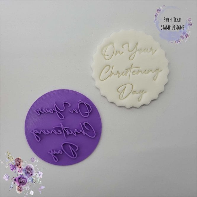 Sweet Treat Stamps On Your Christening Day Cupcake & Cookie Embossing Fondant Stamp