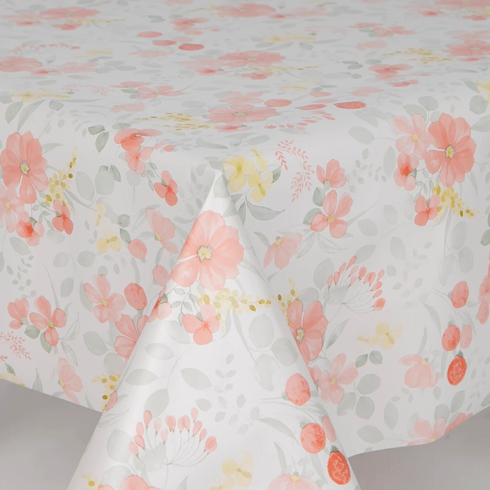 Petal Pink PVC Wipe Clean Vinyl Table Covering / Table Cloth