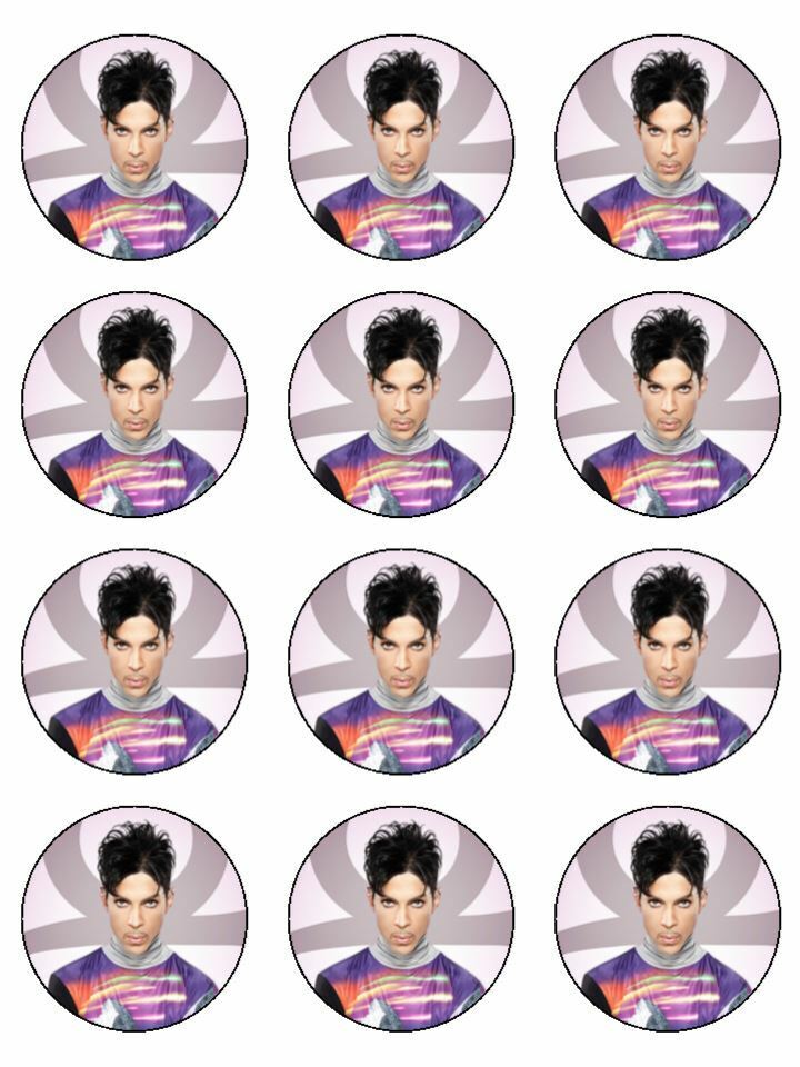 prince guitar singer purple rain edible printed Cupcake Toppers Icing Sheet of 12 Toppers