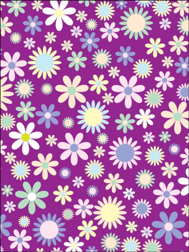 Purple Funky flower background edible Printed Cake Decor Topper Icing Sheet  Toppers Decoration